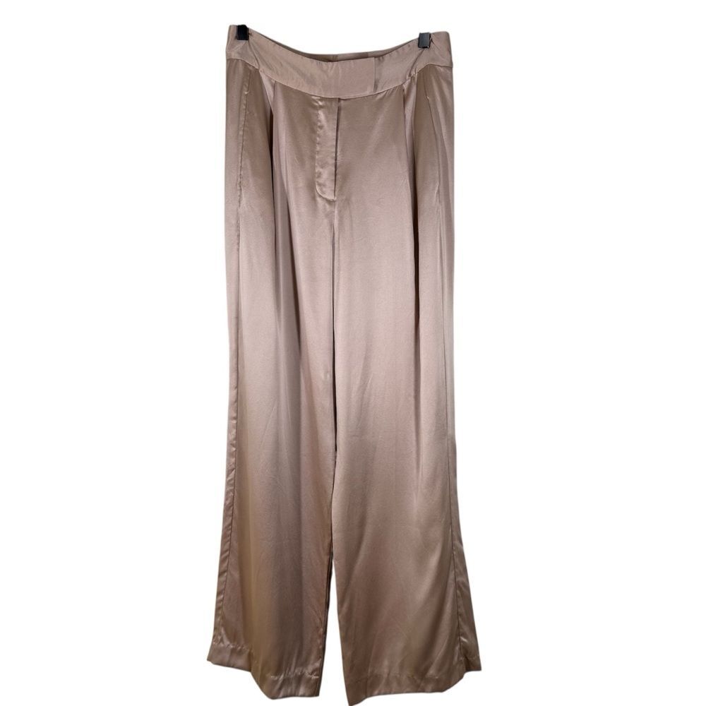 The Sei REVOLVE Wide Leg Silk Trouser Pants Pleated Blush Pink High Rise Size 8